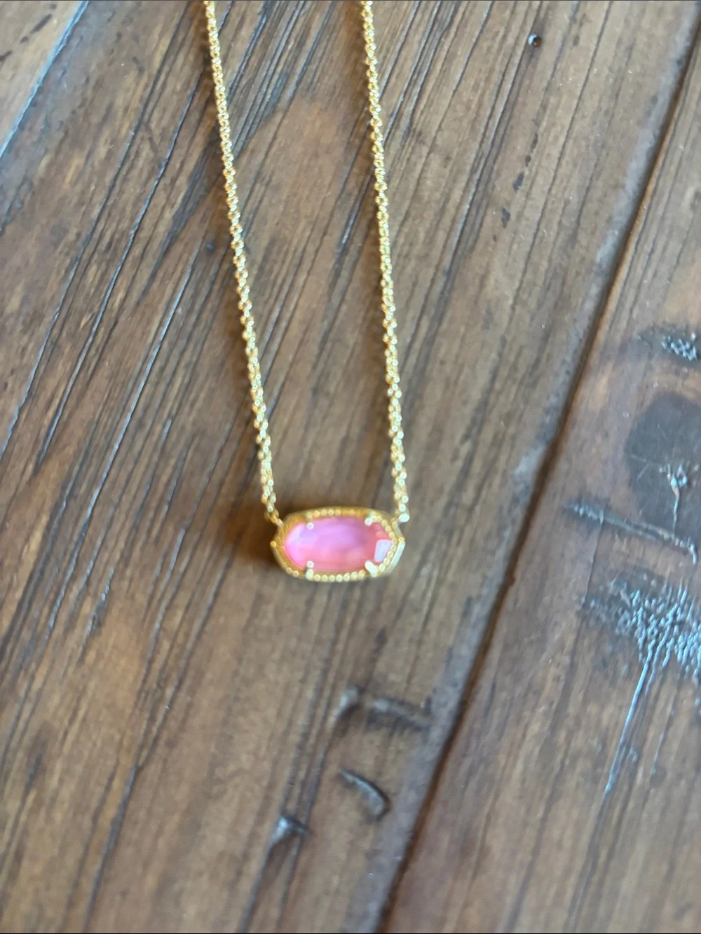 Kendra Scott Elisa Gold Necklace with Pink Stone